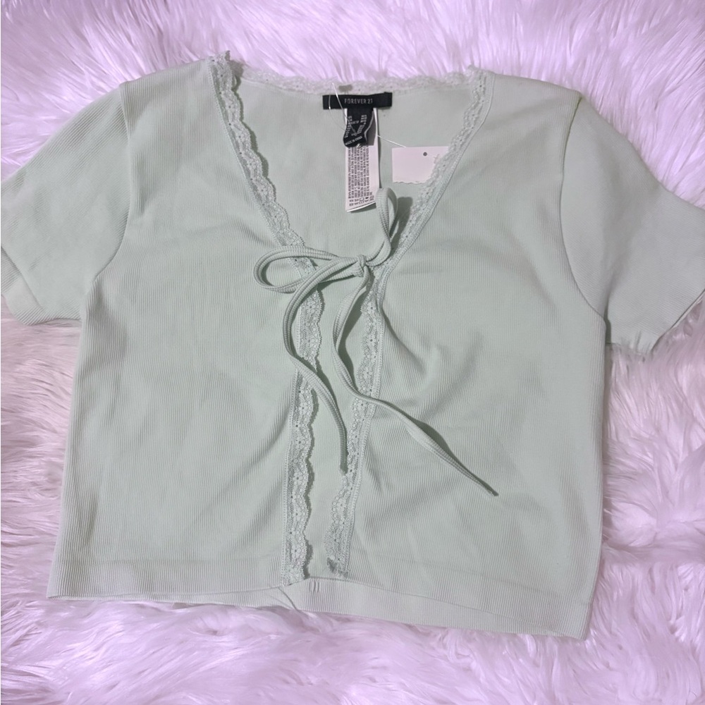Mint Green Forever 21 Coquette Top